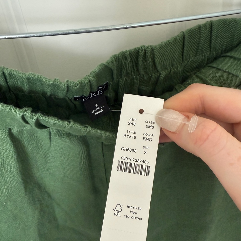 NWT J CREW Long Tropez Short in Linen Size S Green! - Picture 3 of 5